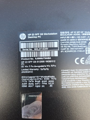 Sff g9 workstation - hp,